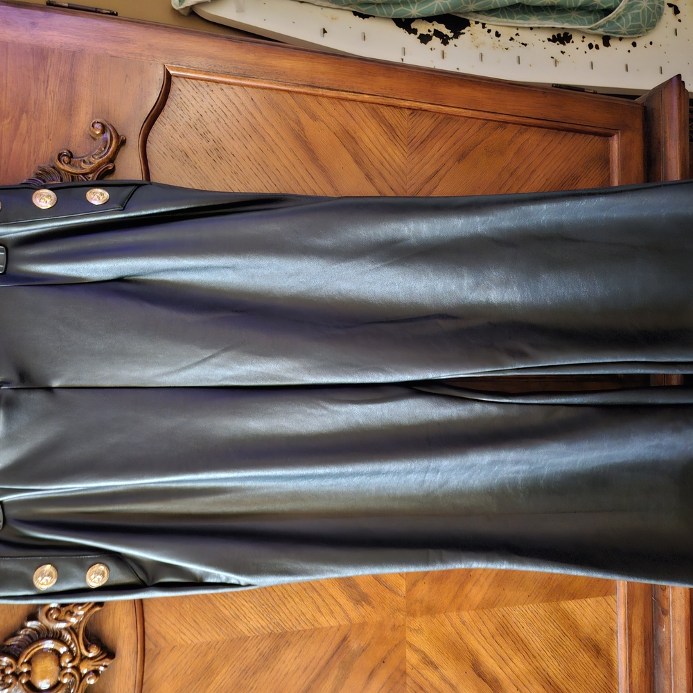 BOLD elements Black Wide Leg Pants with Gold Buttons